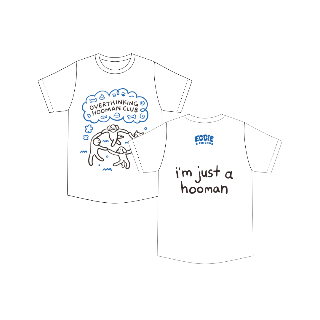 Overthinking Hoomans Club Oversized Tee - White
